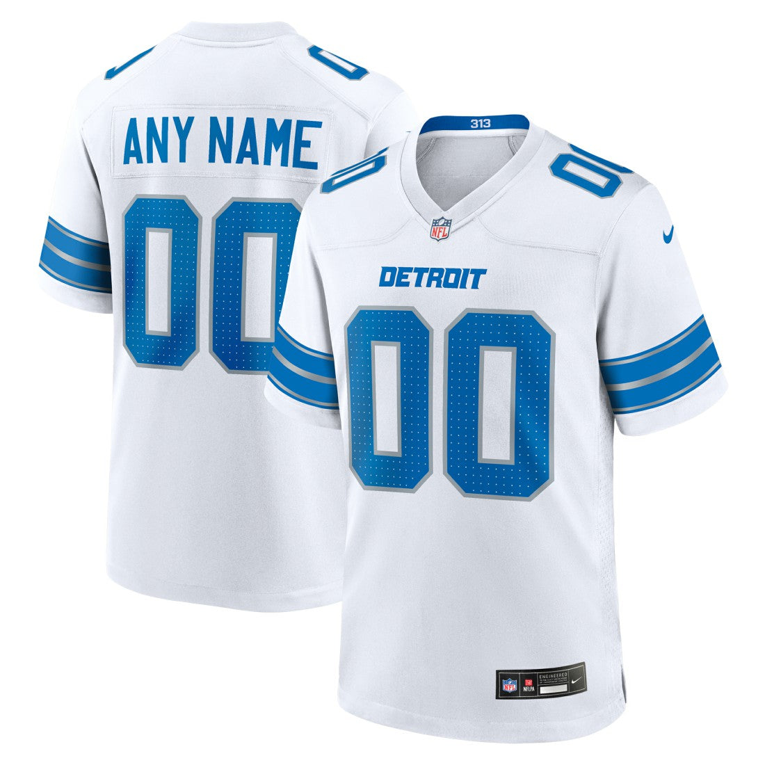 Detroit Lions Custom Game Jersey - White | NFL Jerseys