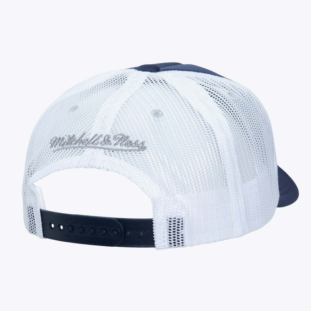 Dallas Cowboys Stripe Front Trucker Adjustable Hat Navy - Mitchell & Ness