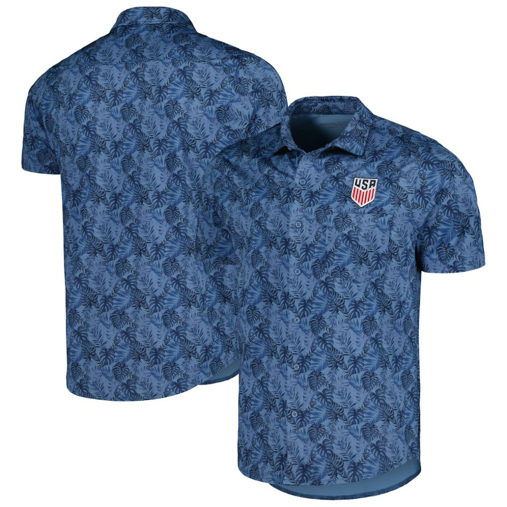 USMNT Antigua Resort Button-Up Shirt - Navy