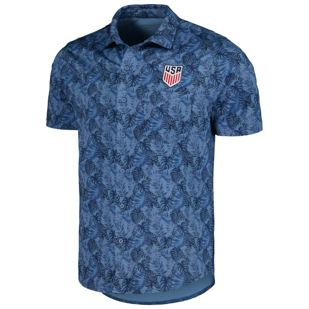 USMNT Antigua Resort Button-Up Shirt - Navy