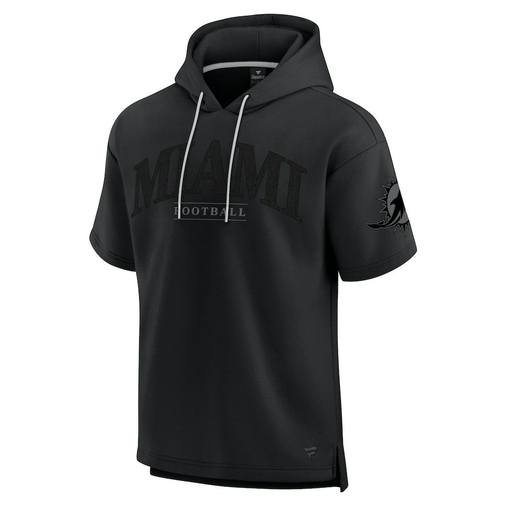 Miami Dolphins Unisex Elements Ready Short Sleeve Pullover Hoodie Black - Fanatics