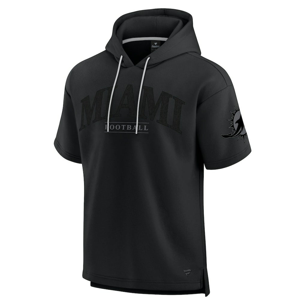 Miami Dolphins Unisex Elements Ready Short Sleeve Pullover Hoodie Black - Fanatics