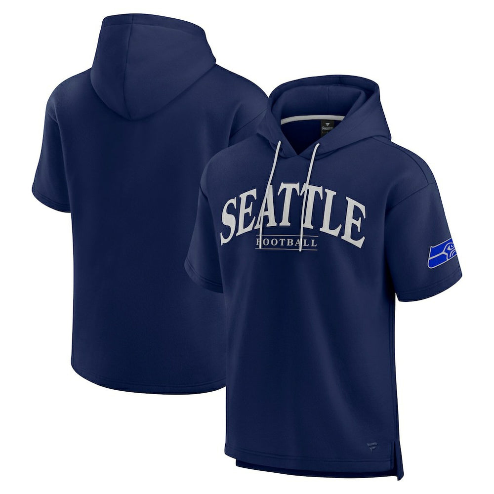 Seattle Seahawks Unisex Elements Ready Short Sleeve Pullover Hoodie College Navy - Fanatics