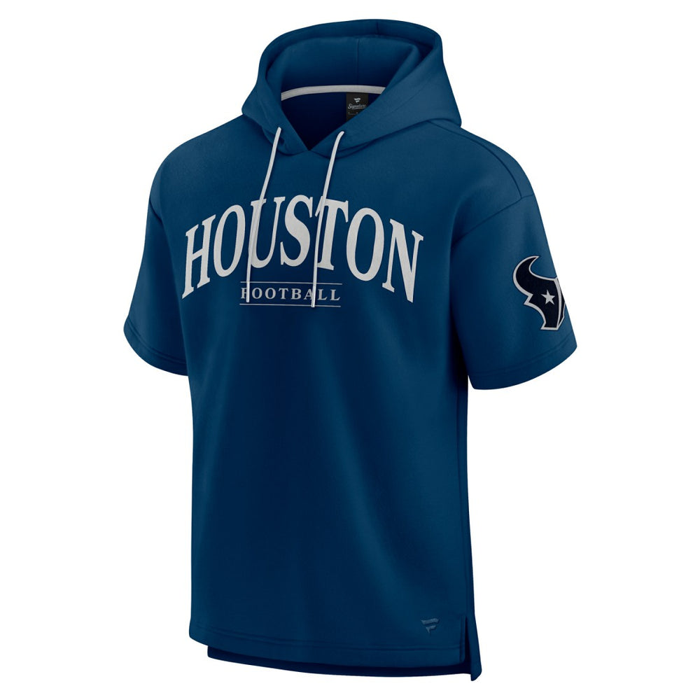Houston Texans Unisex Elements Ready Short Sleeve Pullover Hoodie Navy - Fanatics