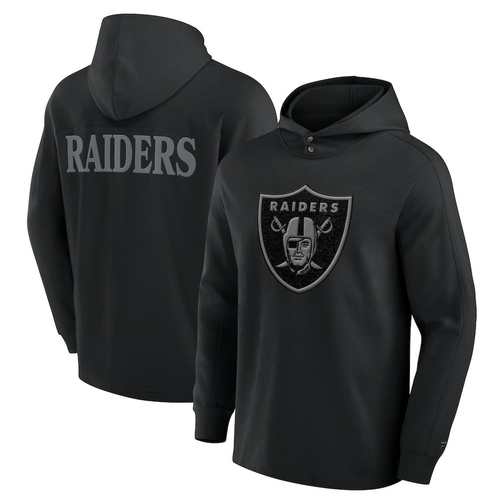 Las Vegas Raiders Elements Blaze Tri-Blend Long Sleeve Hoodie T-Shirt Black - Fanatics