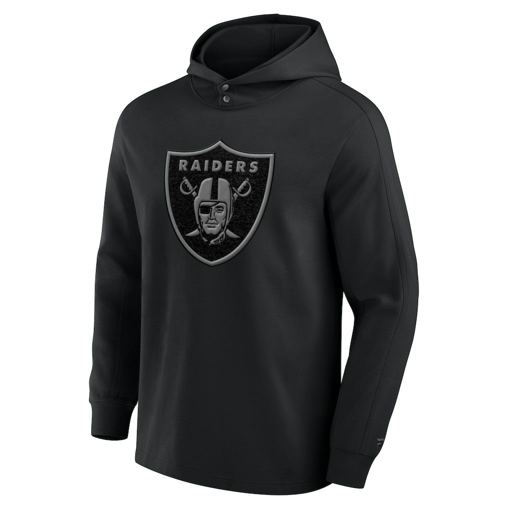 Las Vegas Raiders Elements Blaze Tri-Blend Long Sleeve Hoodie T-Shirt Black - Fanatics