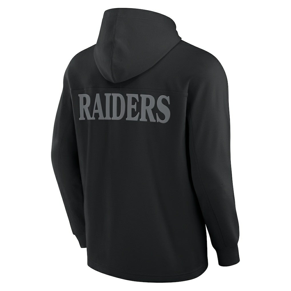 Las Vegas Raiders Elements Blaze Tri-Blend Long Sleeve Hoodie T-Shirt Black - Fanatics