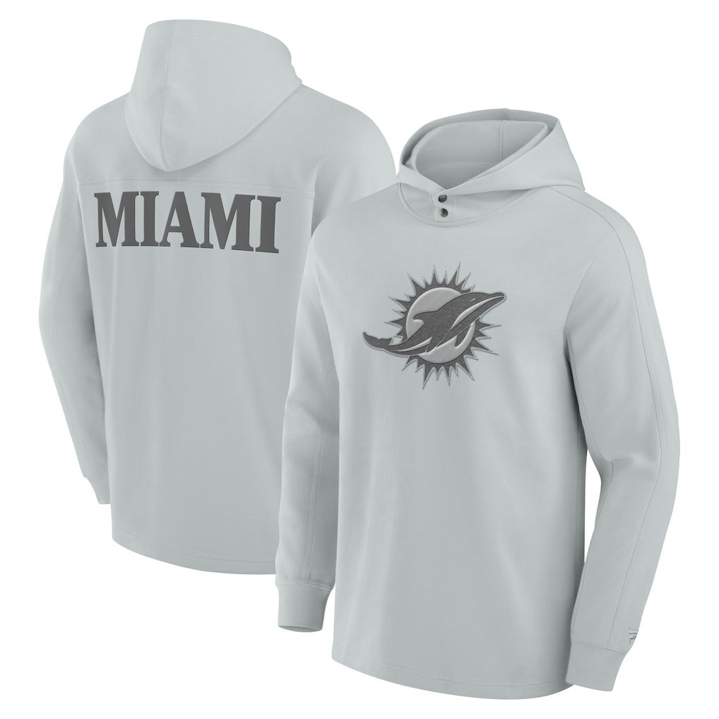 Miami Dolphins Elements Blaze Tri-Blend Long Sleeve Hoodie T-Shirt Gray - Fanatics