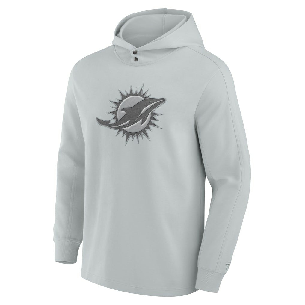 Miami Dolphins Elements Blaze Tri-Blend Long Sleeve Hoodie T-Shirt Gray - Fanatics