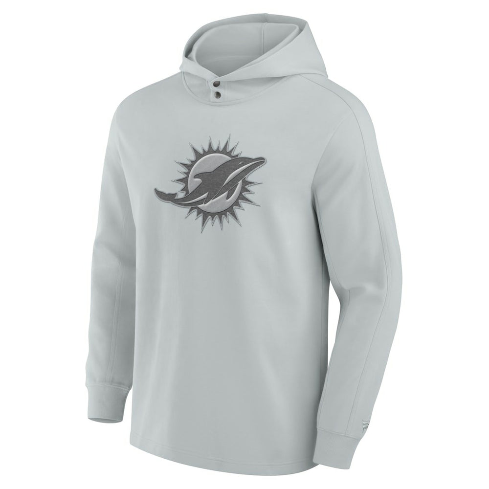 Miami Dolphins Elements Blaze Tri-Blend Long Sleeve Hoodie T-Shirt Gray - Fanatics