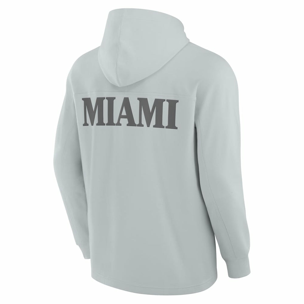 Miami Dolphins Elements Blaze Tri-Blend Long Sleeve Hoodie T-Shirt Gray - Fanatics