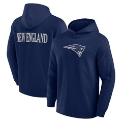 New England Patriots Elements Blaze Tri-Blend Long Sleeve Hoodie T-Shirt Navy - Fanatics