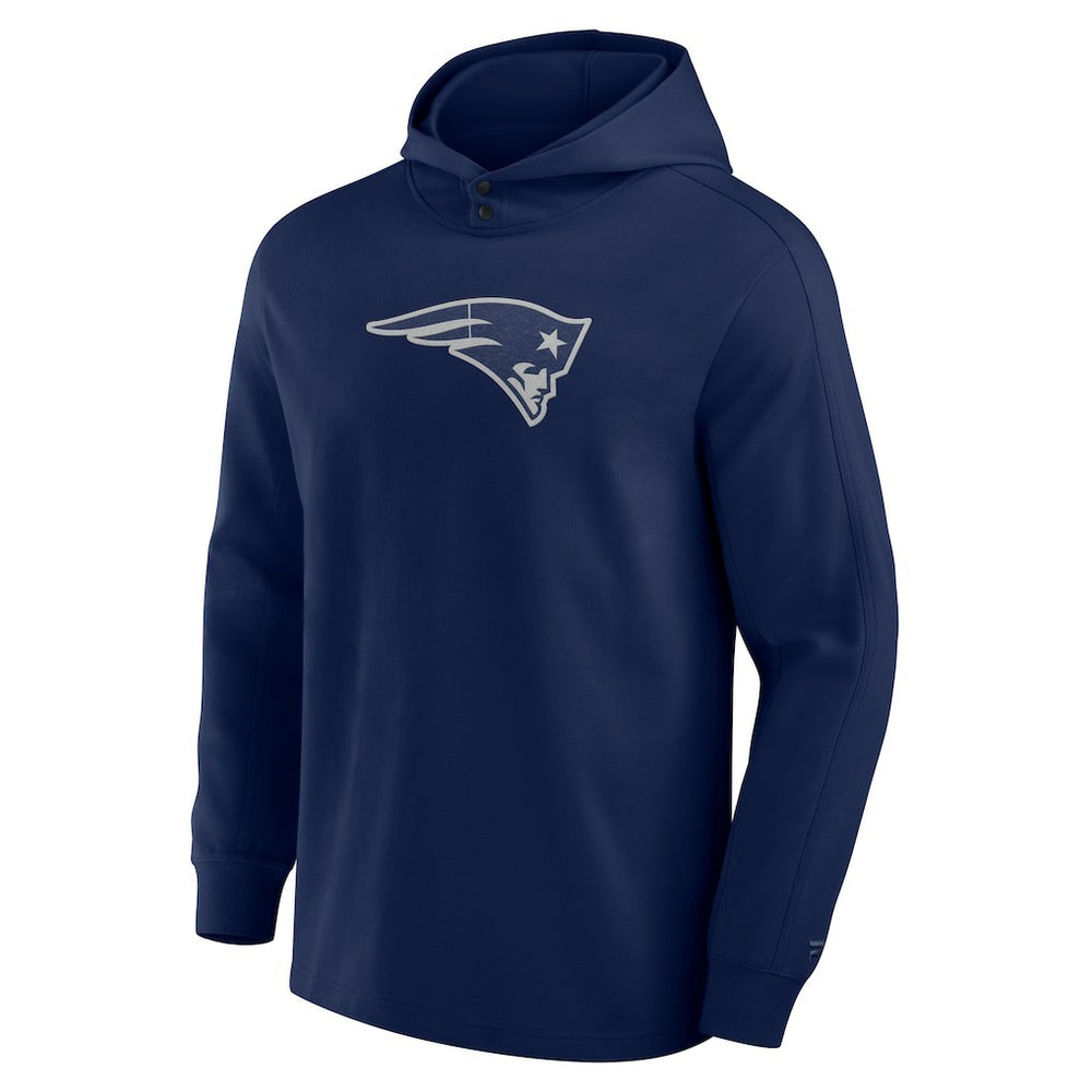 New England Patriots Elements Blaze Tri-Blend Long Sleeve Hoodie T-Shirt Navy - Fanatics