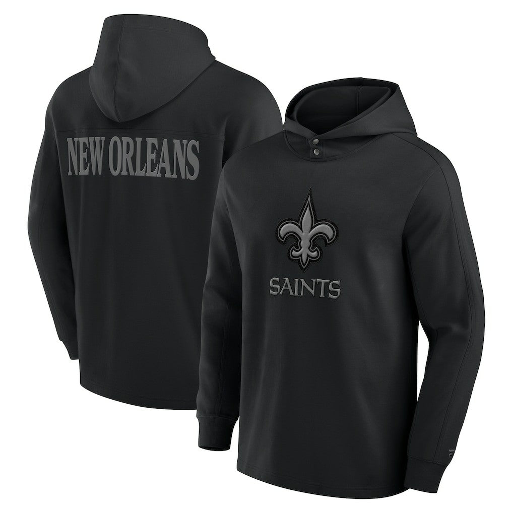 New Orleans Saints Elements Blaze Tri-Blend Long Sleeve Hoodie T-Shirt Black - Fanatics