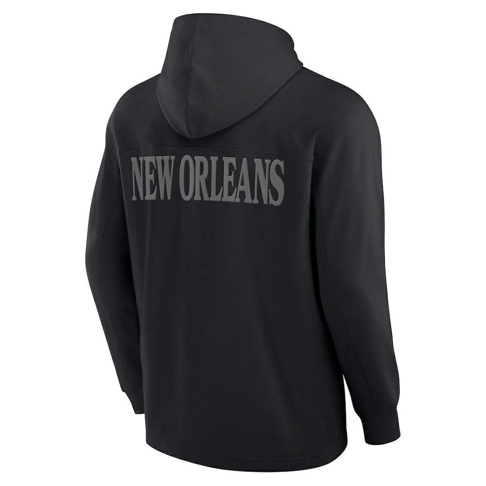 New Orleans Saints Elements Blaze Tri-Blend Long Sleeve Hoodie T-Shirt Black - Fanatics