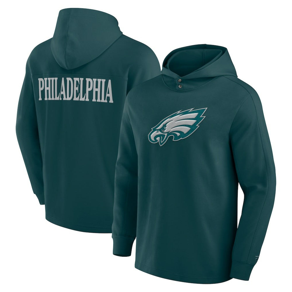 Philadelphia Eagles Elements Blaze Tri-Blend Long Sleeve Hoodie T-Shirt Midnight Green - Fanatics