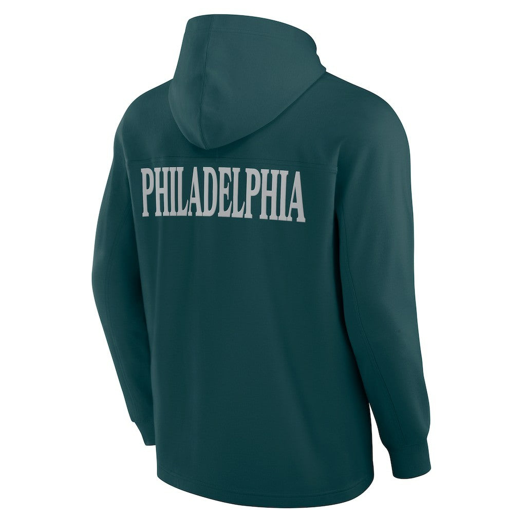 Philadelphia Eagles Elements Blaze Tri-Blend Long Sleeve Hoodie T-Shirt Midnight Green - Fanatics
