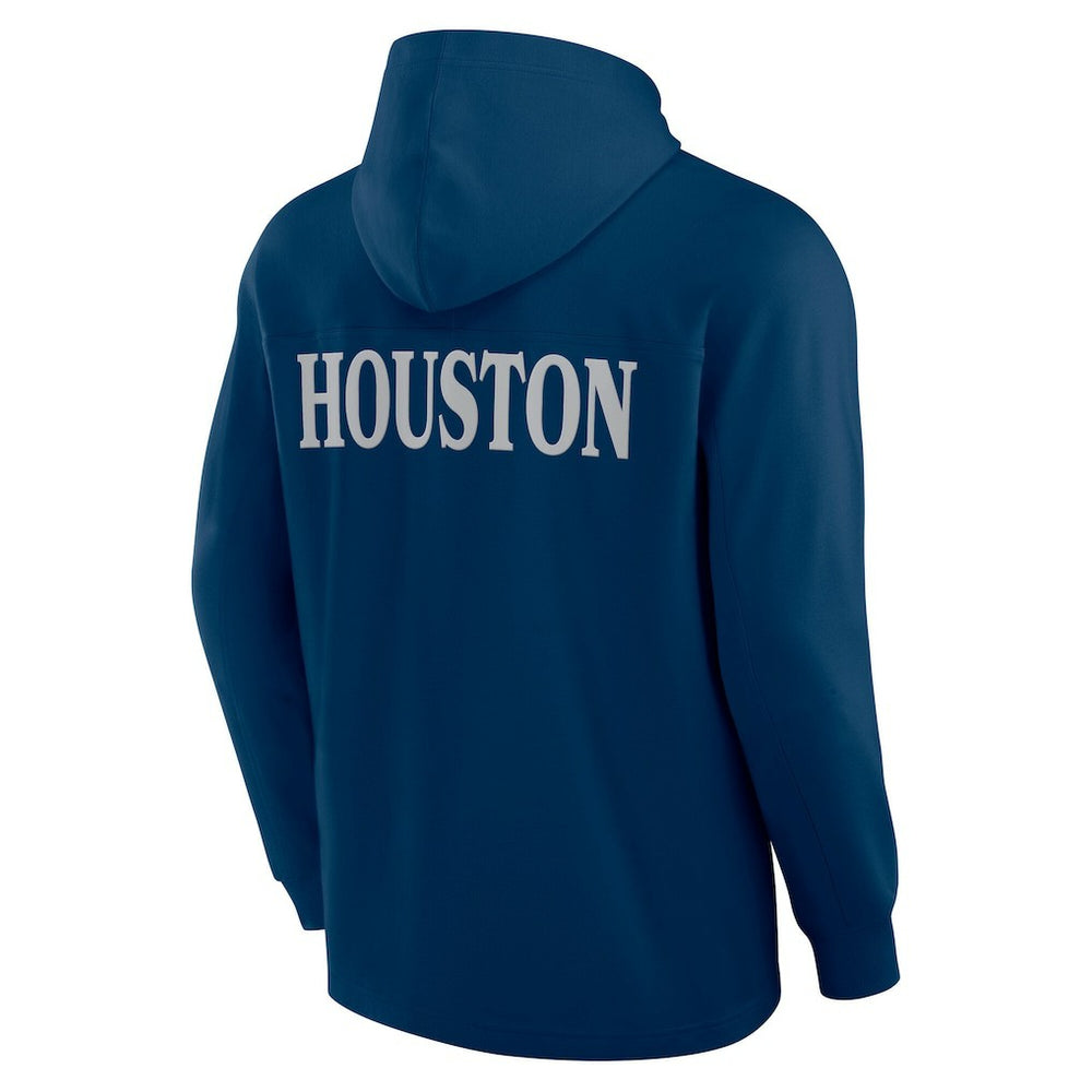 Houston Texans Elements Blaze Tri-Blend Long Sleeve Hoodie T-Shirt Navy - Fanatics