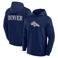 Denver Broncos Elements Blaze Tri-Blend Long Sleeve Hoodie T-Shirt Navy - Fanatics