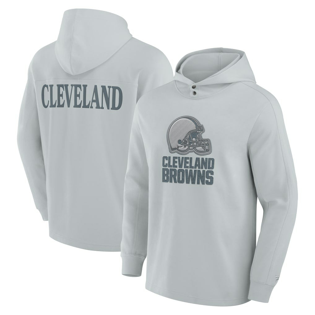 Cleveland Browns Elements Blaze Tri-Blend Long Sleeve Hoodie T-Shirt Gray - Fanatics