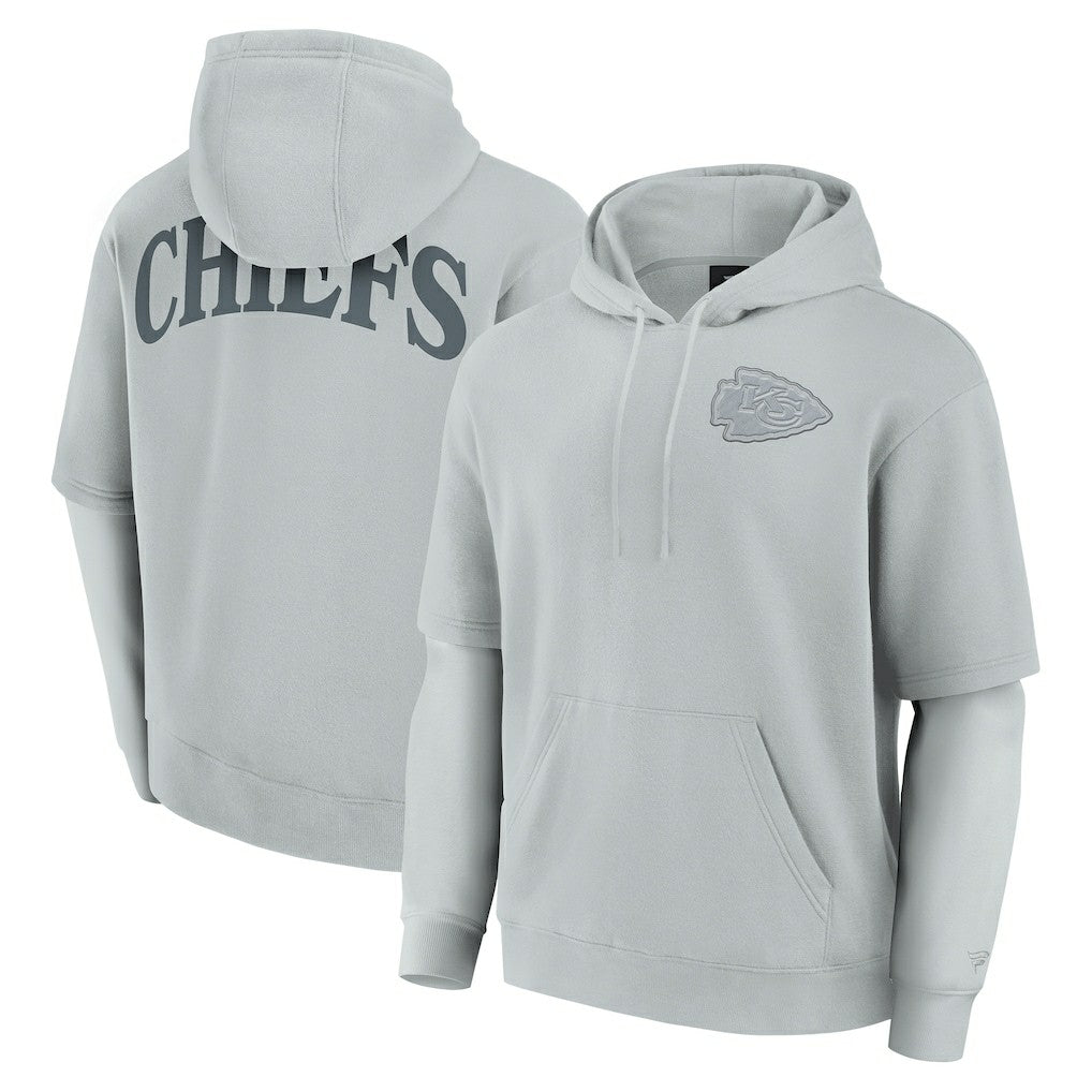 Kansas City Chiefs Unisex Elements Sleek Pullover Hoodie Gray - Fanatics