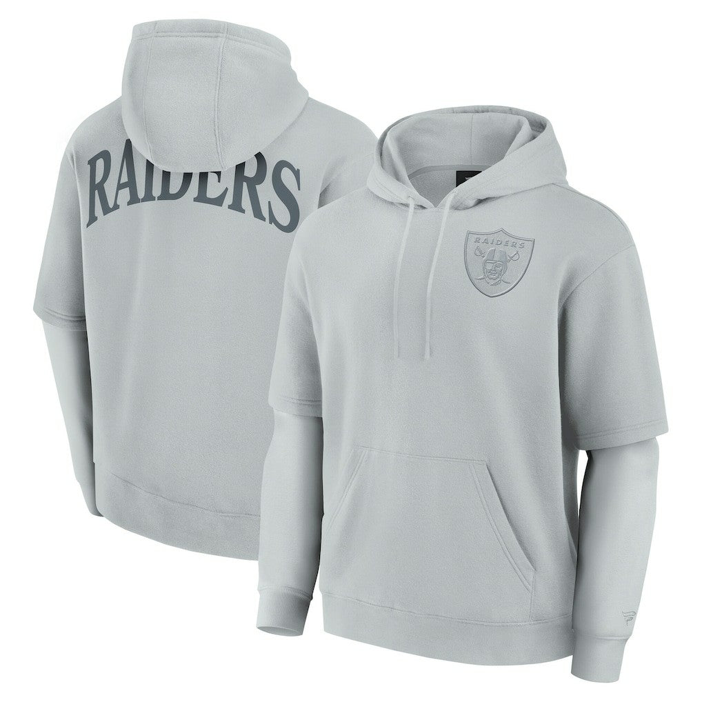 Las Vegas Raiders Unisex Sleek Elements Pullover Hoodie Gray - Fanatics