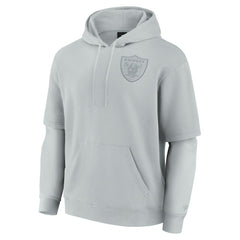 Las Vegas Raiders Unisex Sleek Elements Pullover Hoodie Gray - Fanatics