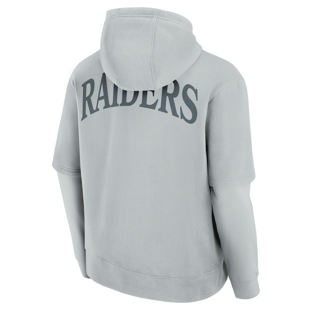 Las Vegas Raiders Unisex Sleek Elements Pullover Hoodie Gray - Fanatics