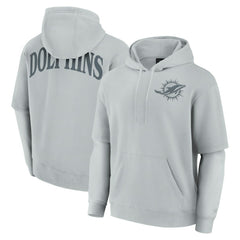 Miami Dolphins Unisex Sleek Elements Pullover Hoodie Gray - Fanatics