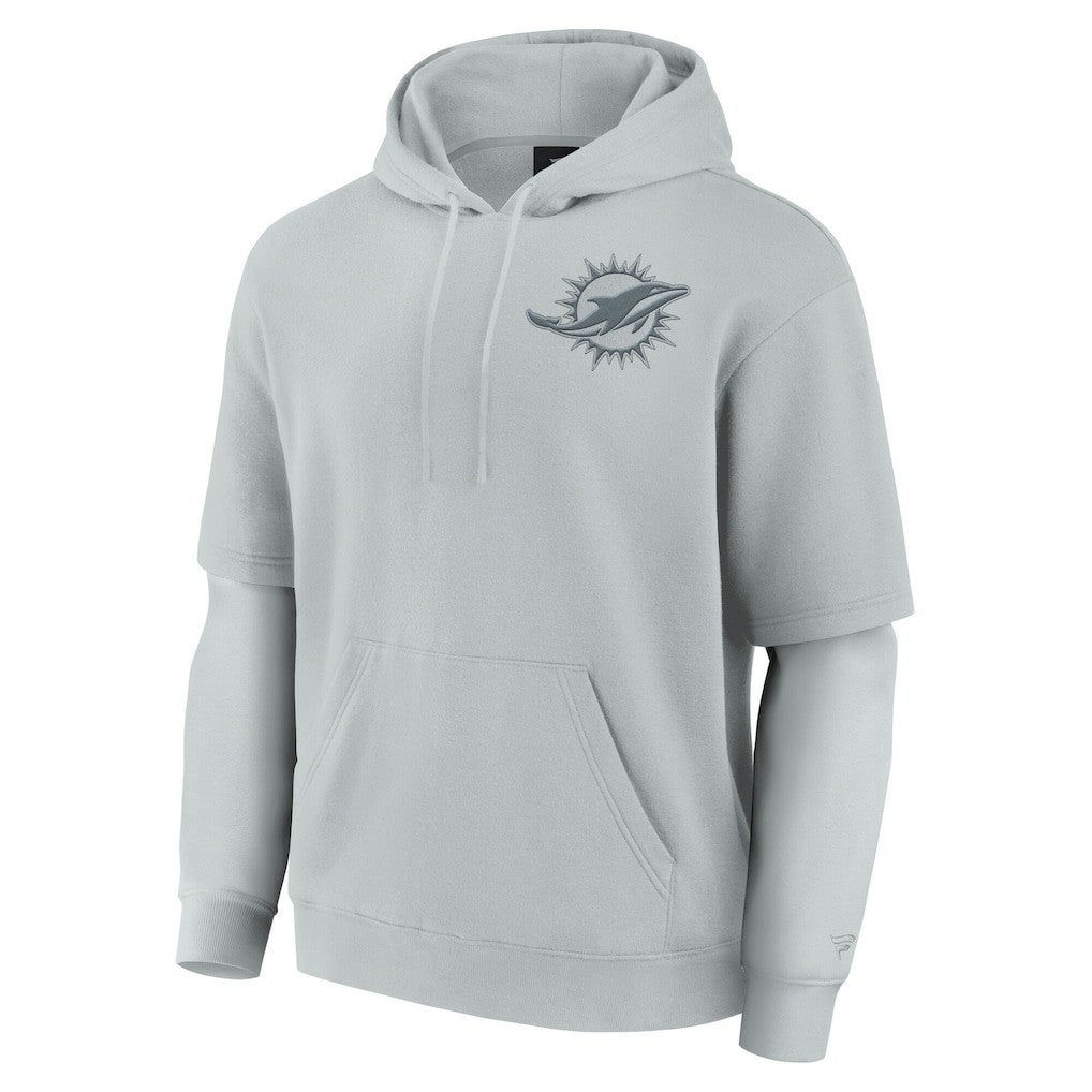Miami Dolphins Unisex Sleek Elements Pullover Hoodie Gray - Fanatics