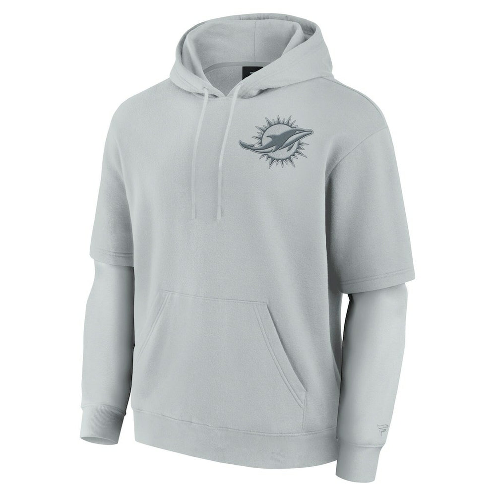Miami Dolphins Unisex Sleek Elements Pullover Hoodie Gray - Fanatics