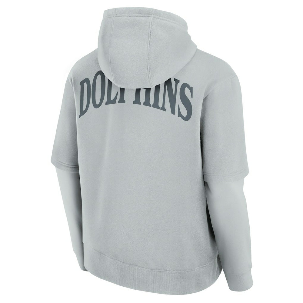 Miami Dolphins Unisex Sleek Elements Pullover Hoodie Gray - Fanatics