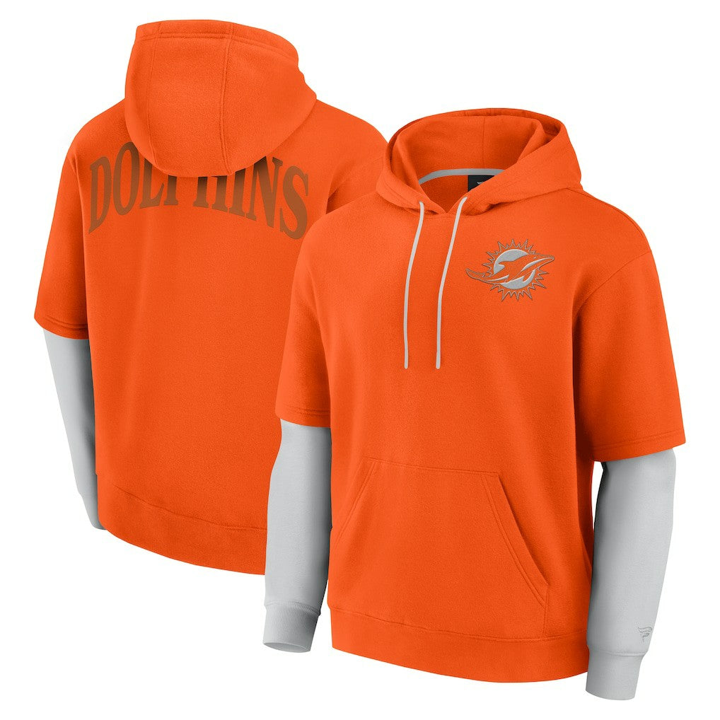 Miami Dolphins Unisex Sleek Elements Pullover Hoodie Orange - Fanatics