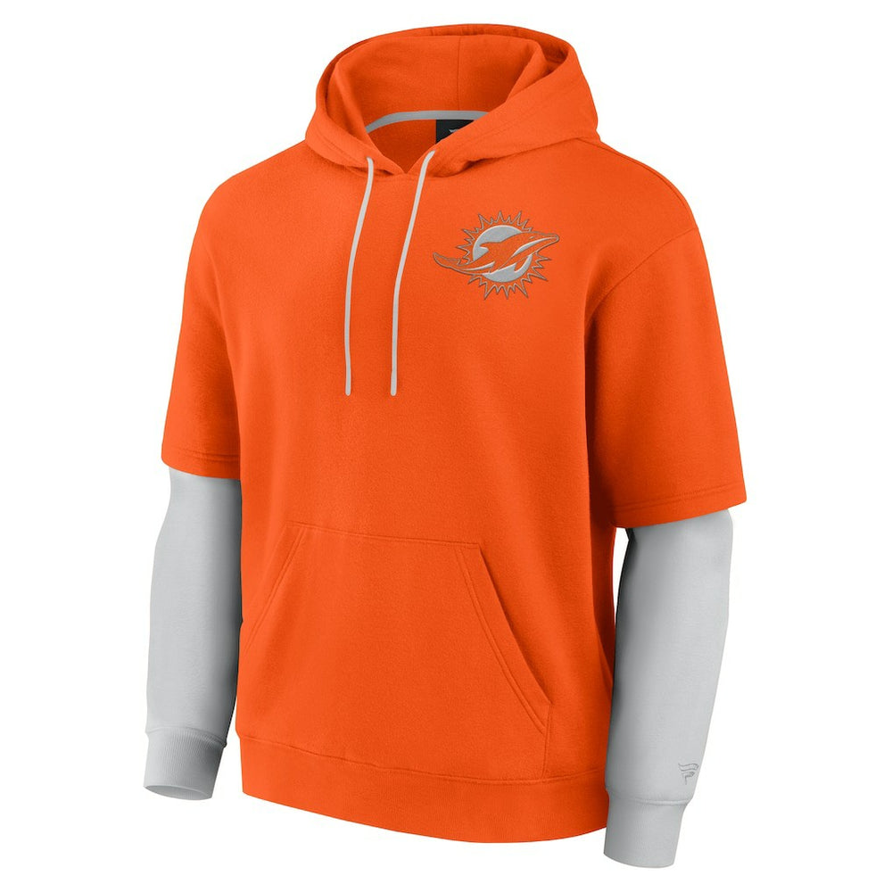 Miami Dolphins Unisex Sleek Elements Pullover Hoodie Orange - Fanatics