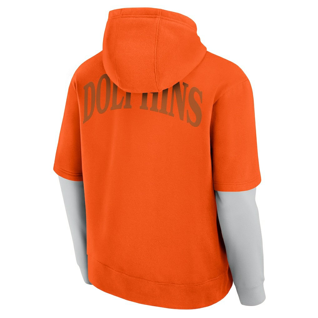 Miami Dolphins Unisex Sleek Elements Pullover Hoodie Orange - Fanatics