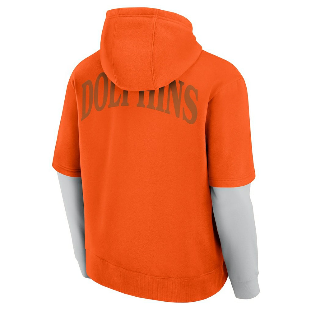 Miami Dolphins Unisex Sleek Elements Pullover Hoodie Orange - Fanatics