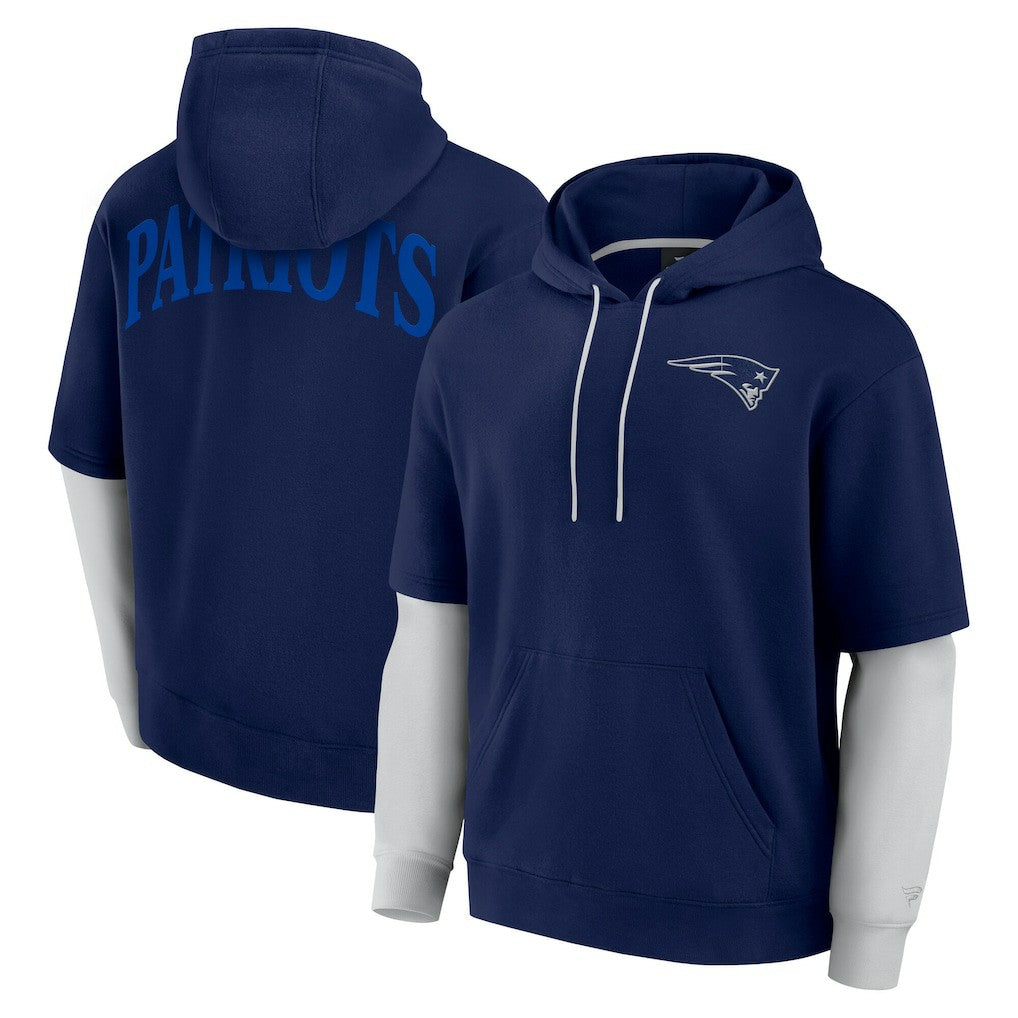 New England Patriots Unisex Sleek Elements Pullover Hoodie Navy - Fanatics