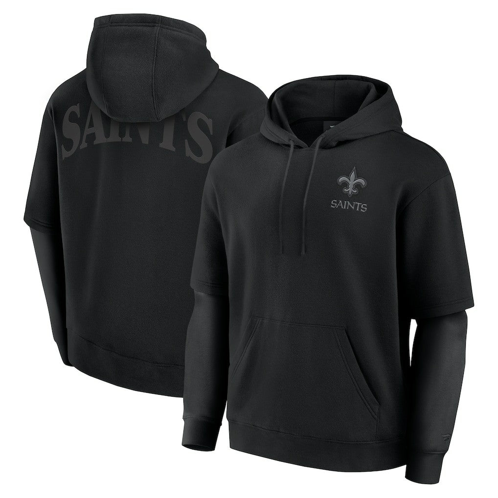 New Orleans Saints Unisex Sleek Elements Pullover Hoodie Black - Fanatics