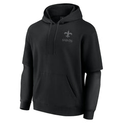 New Orleans Saints Unisex Sleek Elements Pullover Hoodie Black - Fanatics