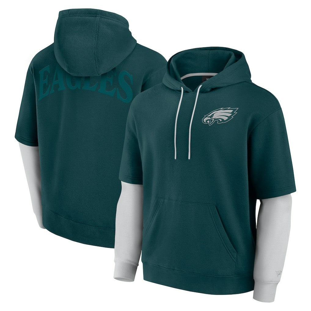 Philadelphia Eagles Unisex Sleek Elements Pullover Hoodie Green - Fanatics