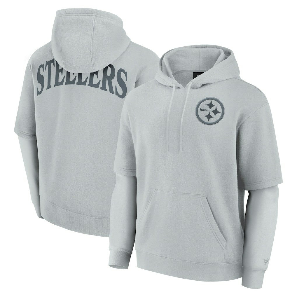 Pittsburgh Steelers Unisex Sleek Elements Pullover Hoodie Gray - Fanatics