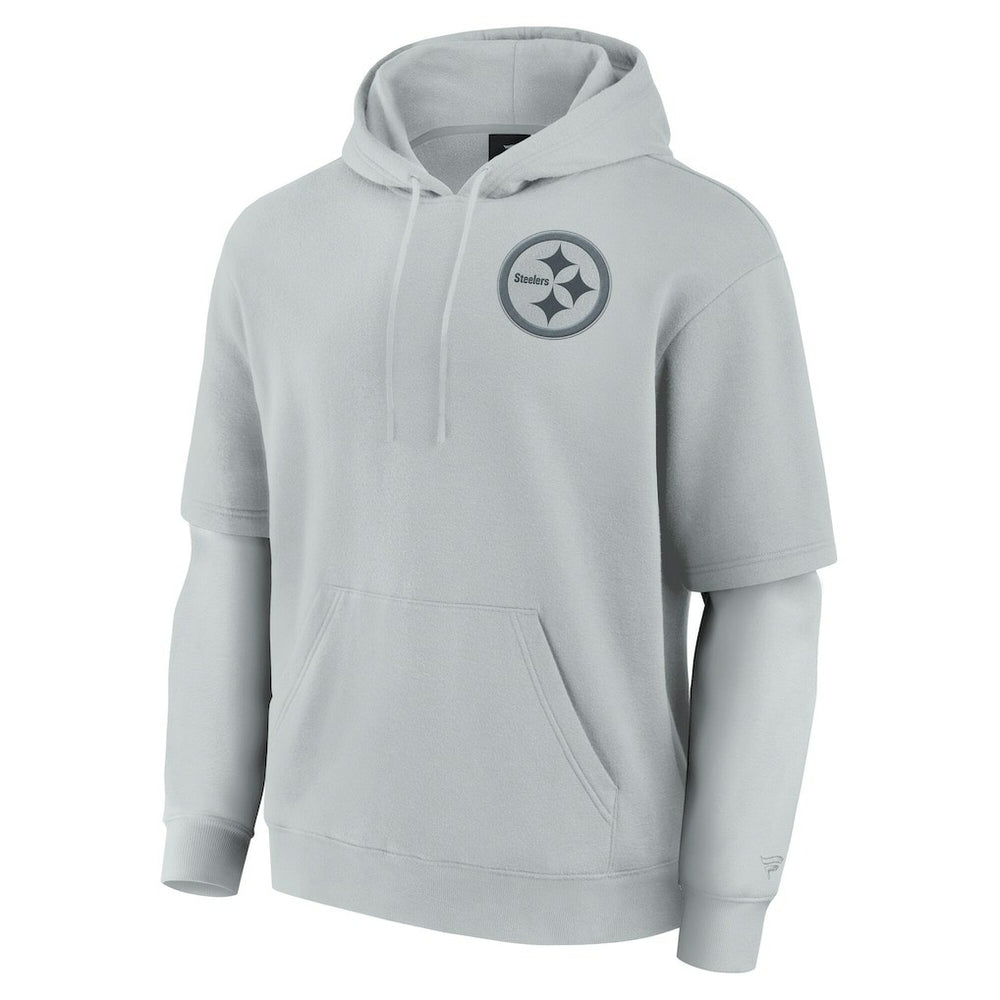 Pittsburgh Steelers Unisex Sleek Elements Pullover Hoodie Gray - Fanatics