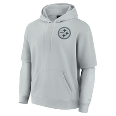 Pittsburgh Steelers Unisex Sleek Elements Pullover Hoodie Gray - Fanatics