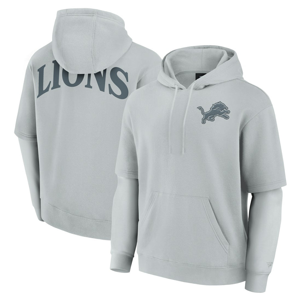 Detroit Lions Unisex Sleek Elements Pullover Hoodie Gray - Fanatics