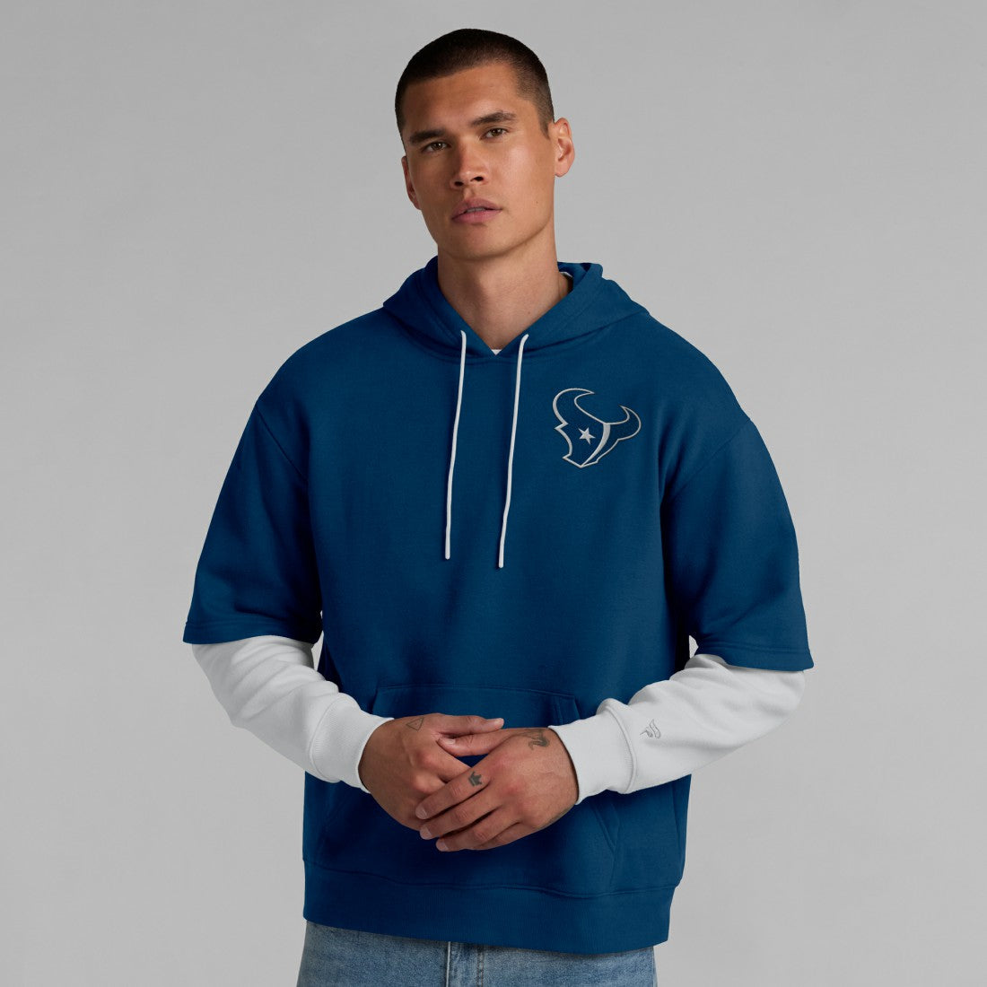 Houston Texans Unisex Sleek Elements Pullover Hoodie Navy - Fanatics