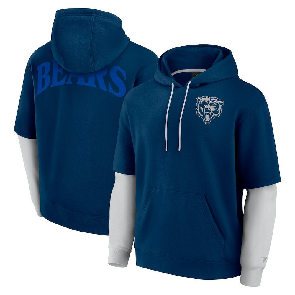 Chicago Bears Unisex Sleek Elements Pullover Hoodie Navy - Fanatics