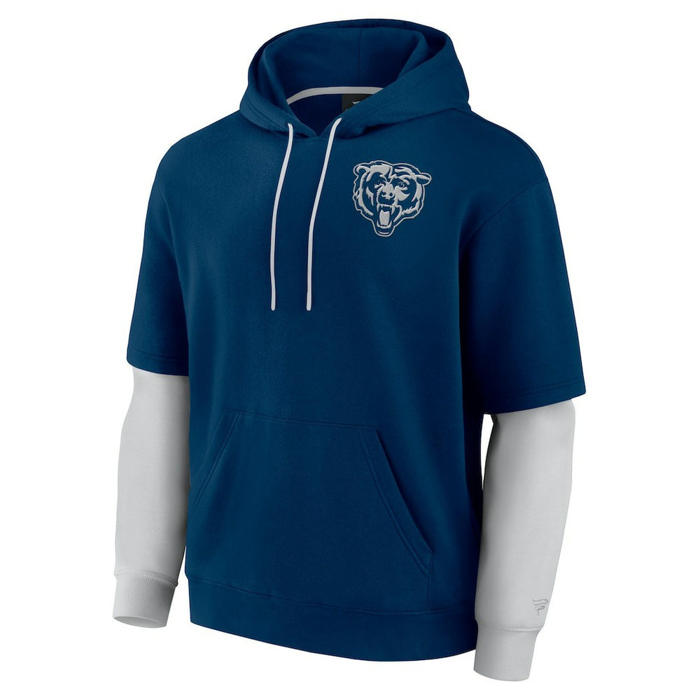 Chicago Bears Unisex Sleek Elements Pullover Hoodie Navy - Fanatics