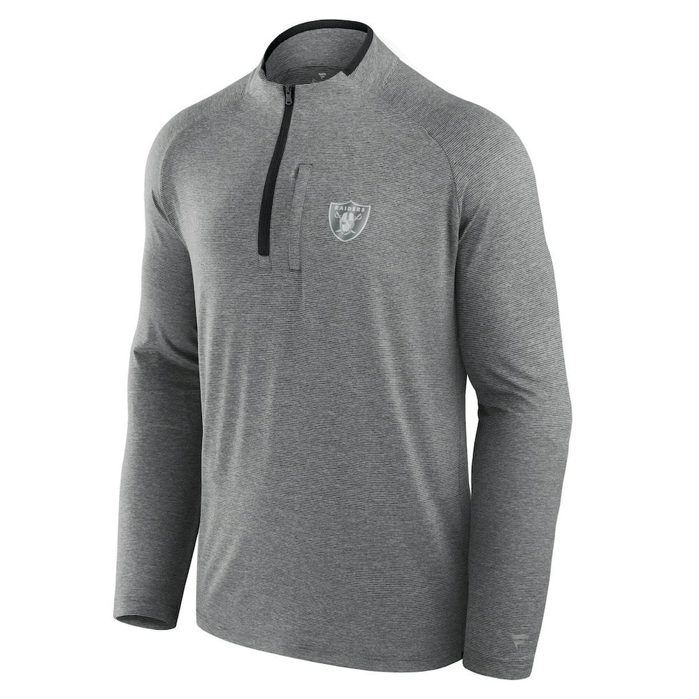 Las Vegas Raiders Unisex Front Office Performance Primary Quarter-Zip Jacket Charcoal - Fanatics