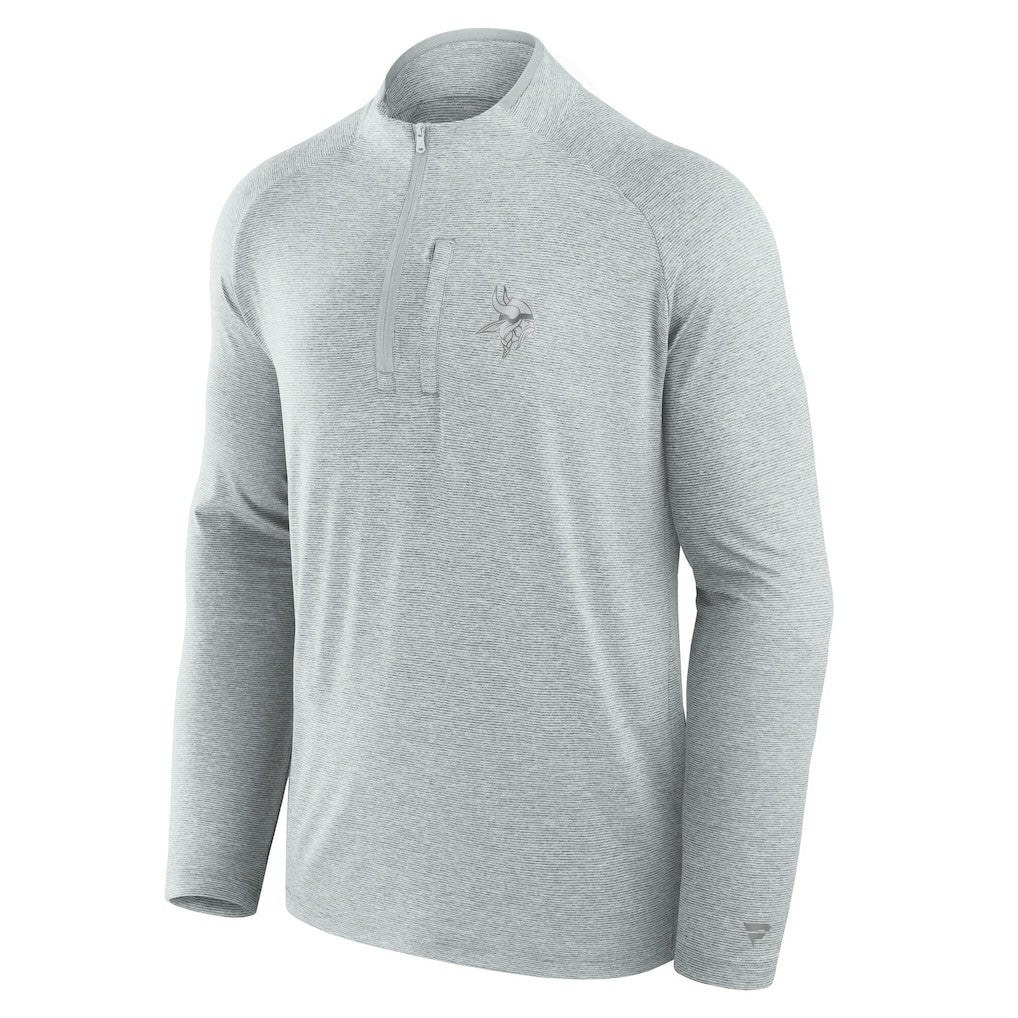 Minnesota Vikings Unisex Front Office Performance Primary Quarter-Zip Jacket Gray - Fanatics