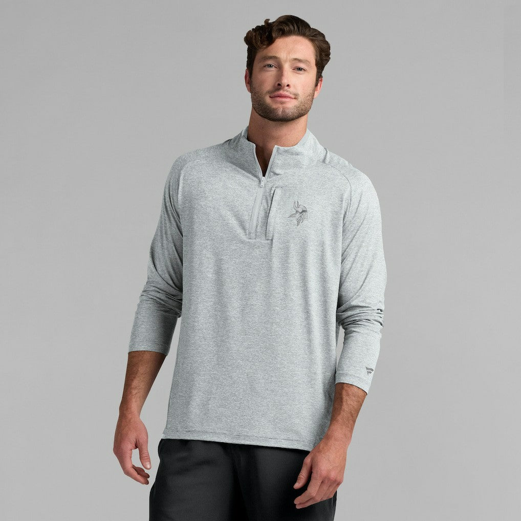 Minnesota Vikings Unisex Front Office Performance Primary Quarter-Zip Jacket Gray - Fanatics